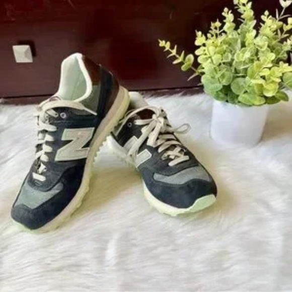 New Balance 574 Cruisin Lifestyle Sneakers Blue Denim Mint Green Size 7.5 - Picture 8 of 9